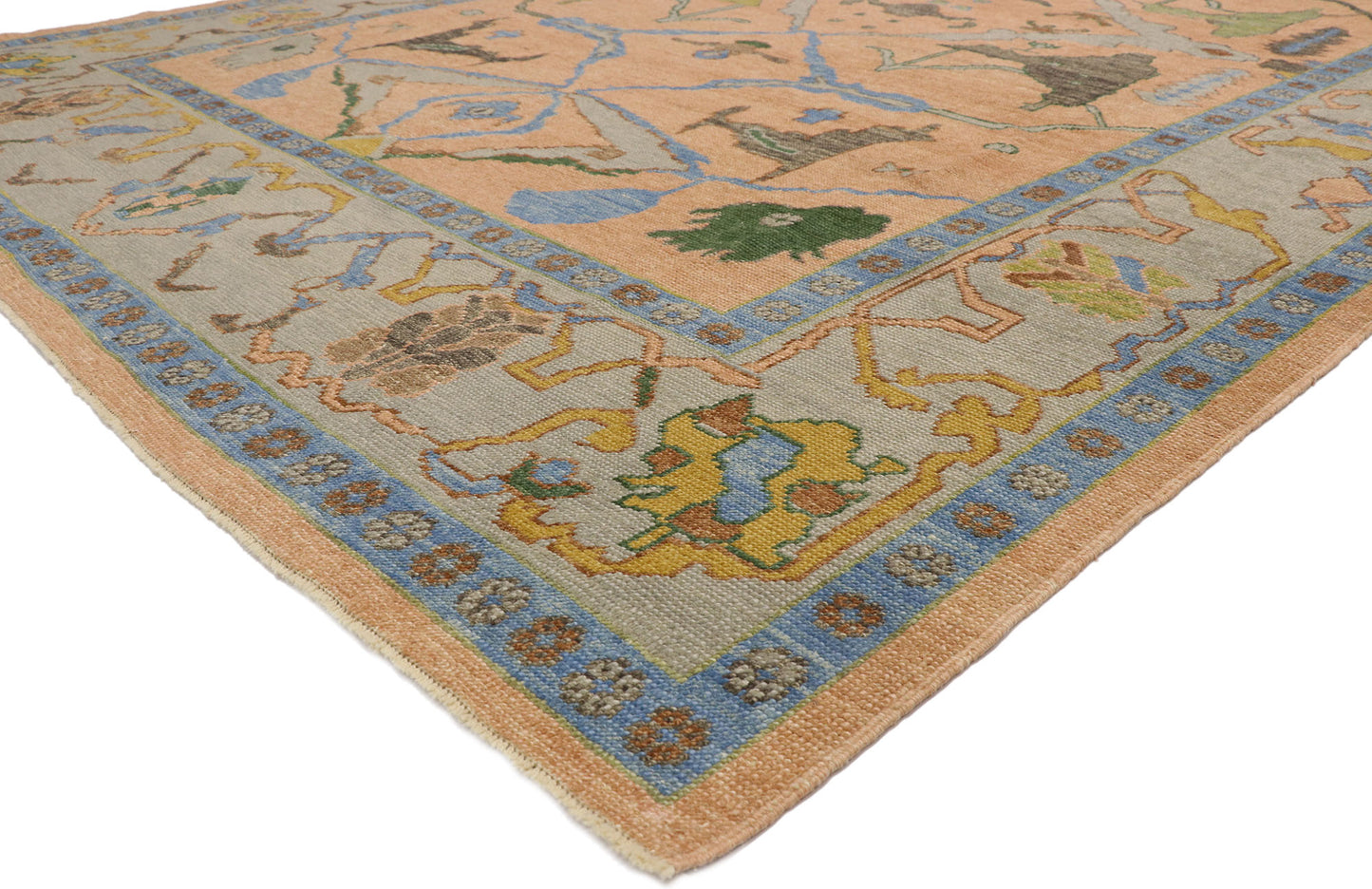 9 x 14 Colorful Turkish Oushak Rug 52786