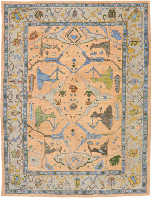 11 x 14 Contemporary Turkish Oushak Rug 52787