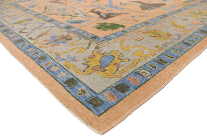 11 x 14 Contemporary Turkish Oushak Rug 52787