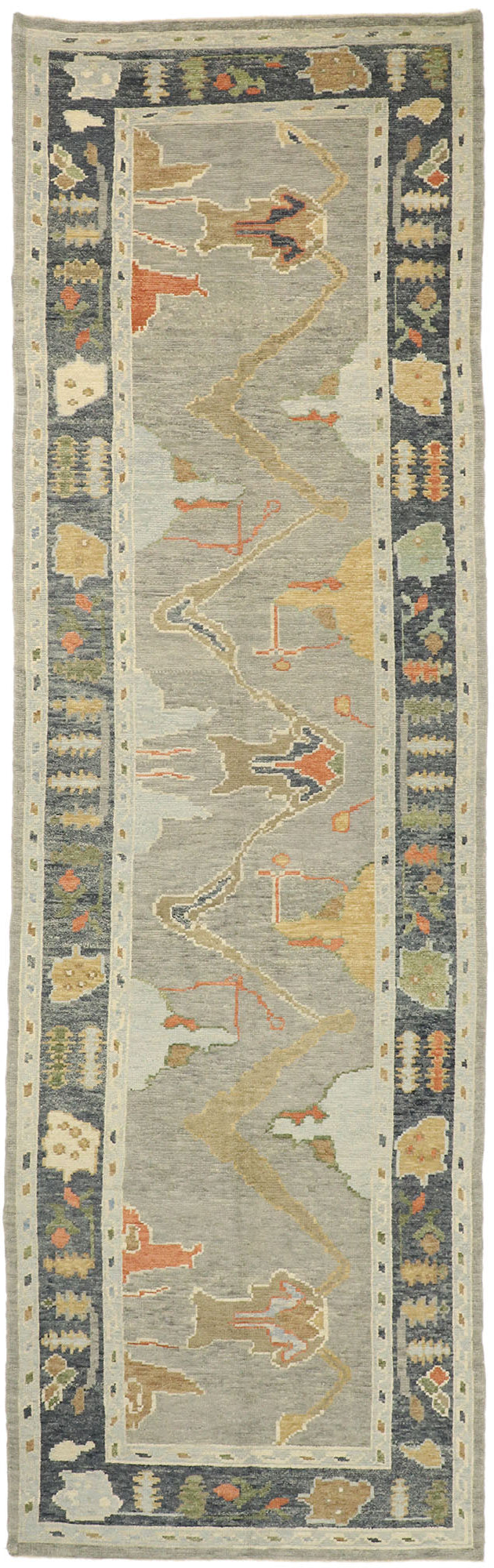 5 x 17 Contemporary Turkish Oushak Rug 52788
