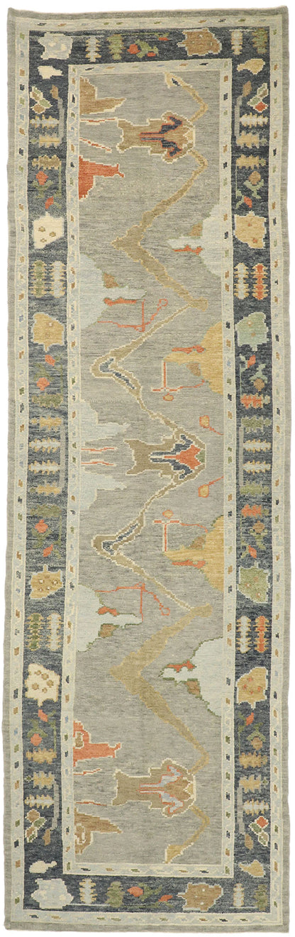 5 x 17 Contemporary Turkish Oushak Rug 52788