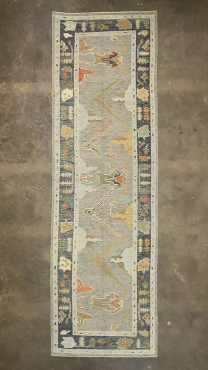 5 x 17 Contemporary Turkish Oushak Rug 52788