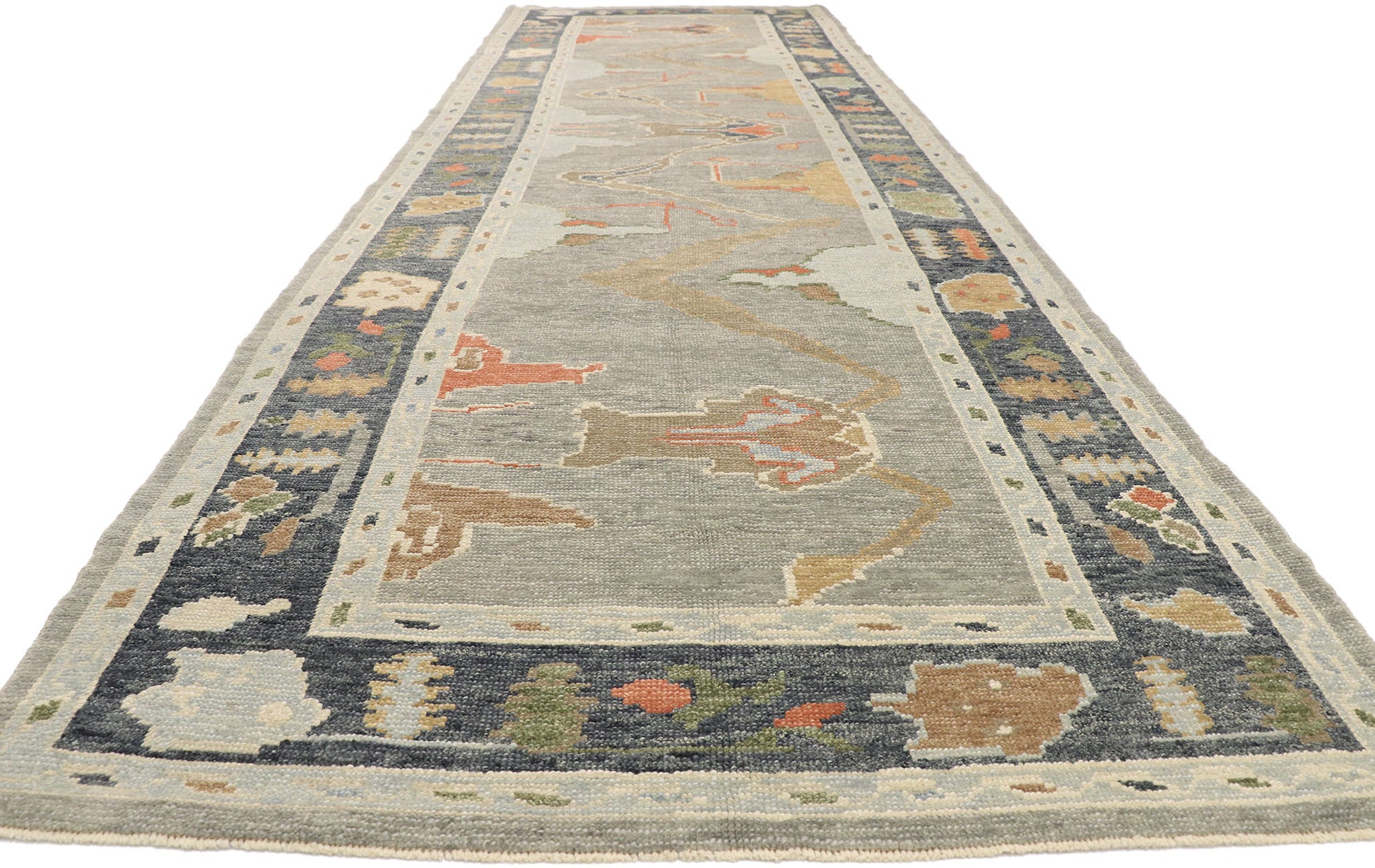5 x 17 Contemporary Turkish Oushak Rug 52788