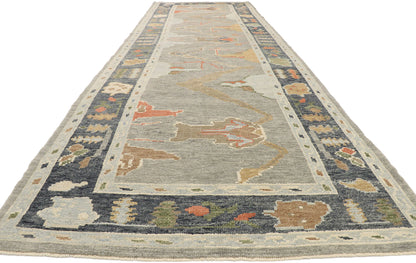 5 x 17 Contemporary Turkish Oushak Rug 52788