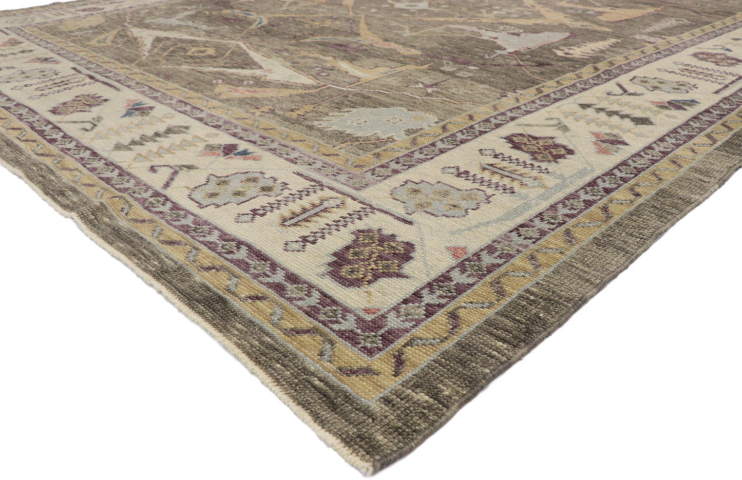10 x 13 Earth-Tone Turkish Oushak Rug 52791