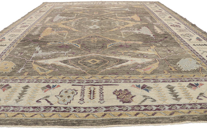 10 x 13 Earth-Tone Turkish Oushak Rug 52791