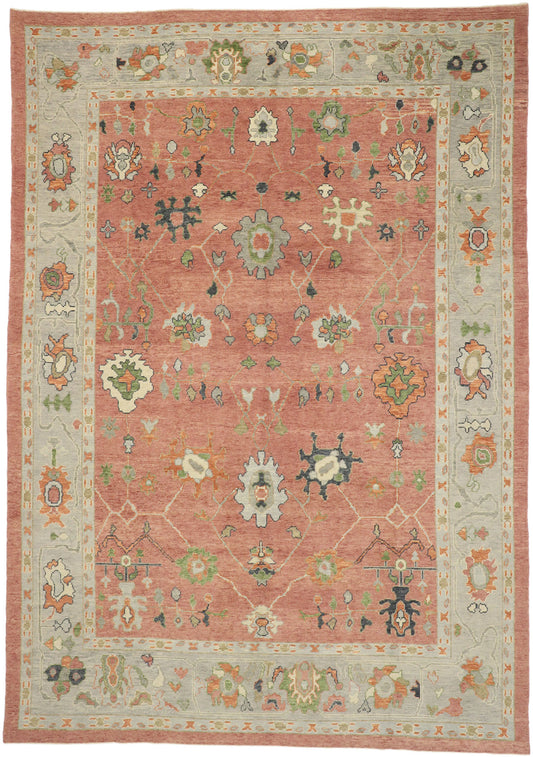 10 x 14 Contemporary Turkish Oushak Rug 52793