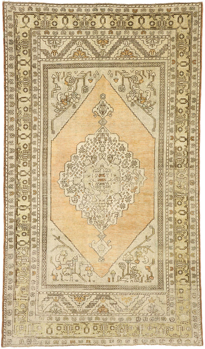 6 x 11 Vintage Turkish Oushak Rug 52806