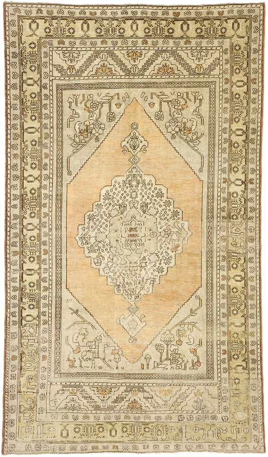 6 x 11 Vintage Turkish Oushak Rug 52806