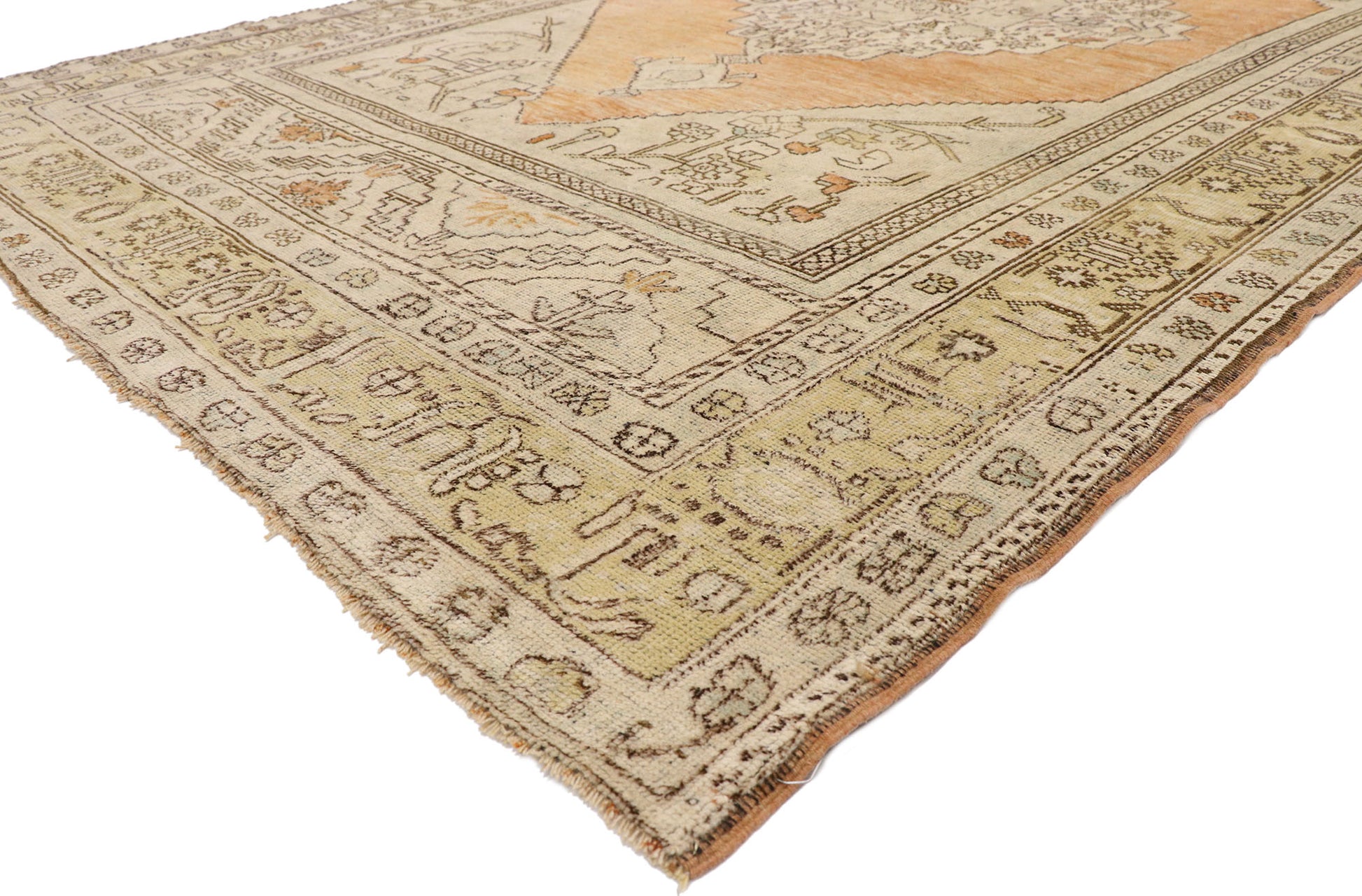 6 x 11 Vintage Turkish Oushak Rug 52806