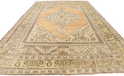 6 x 11 Vintage Turkish Oushak Rug 52806