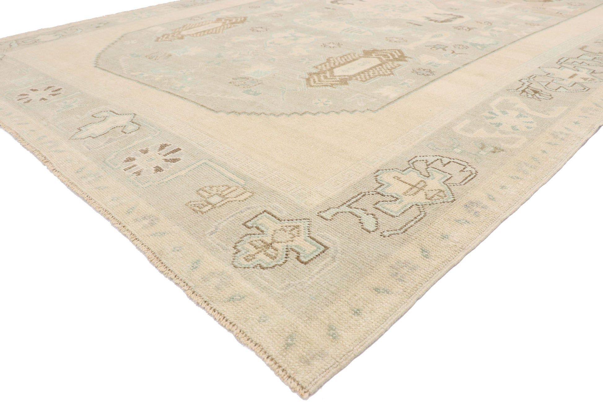6 x 10 Vintage Turkish Oushak Rug 52808