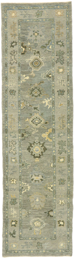 3 x 11 Gray Turkish Oushak Runner 52816