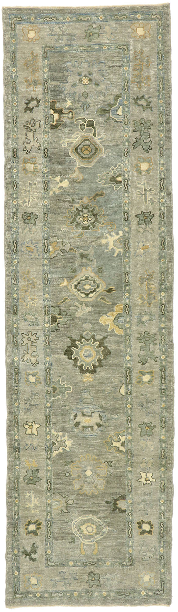 3 x 11 Gray Turkish Oushak Runner 52816
