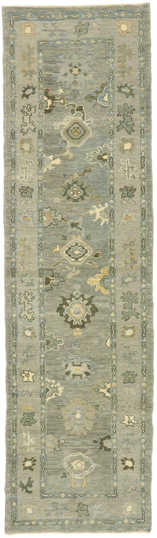 3 x 11 Gray Turkish Oushak Runner 52816