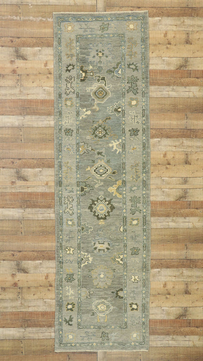 3 x 11 Gray Turkish Oushak Runner 52816
