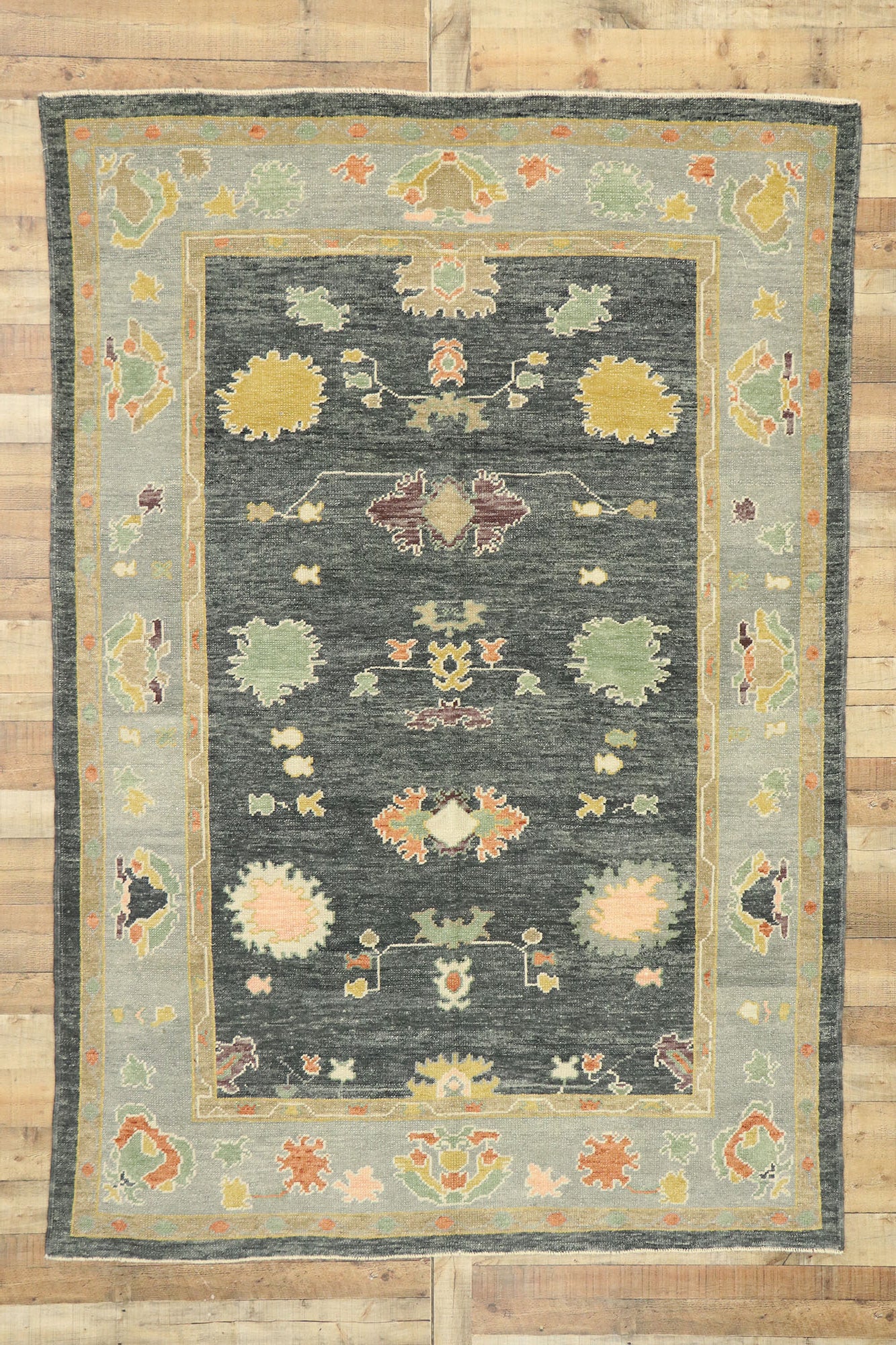 6 x 9 Contemporary Turkish Oushak Rug 52819