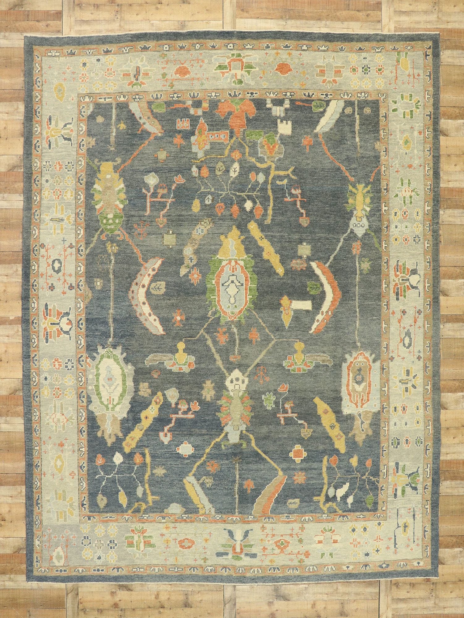 10 x 14 Contemporary Turkish Oushak Rug 52822