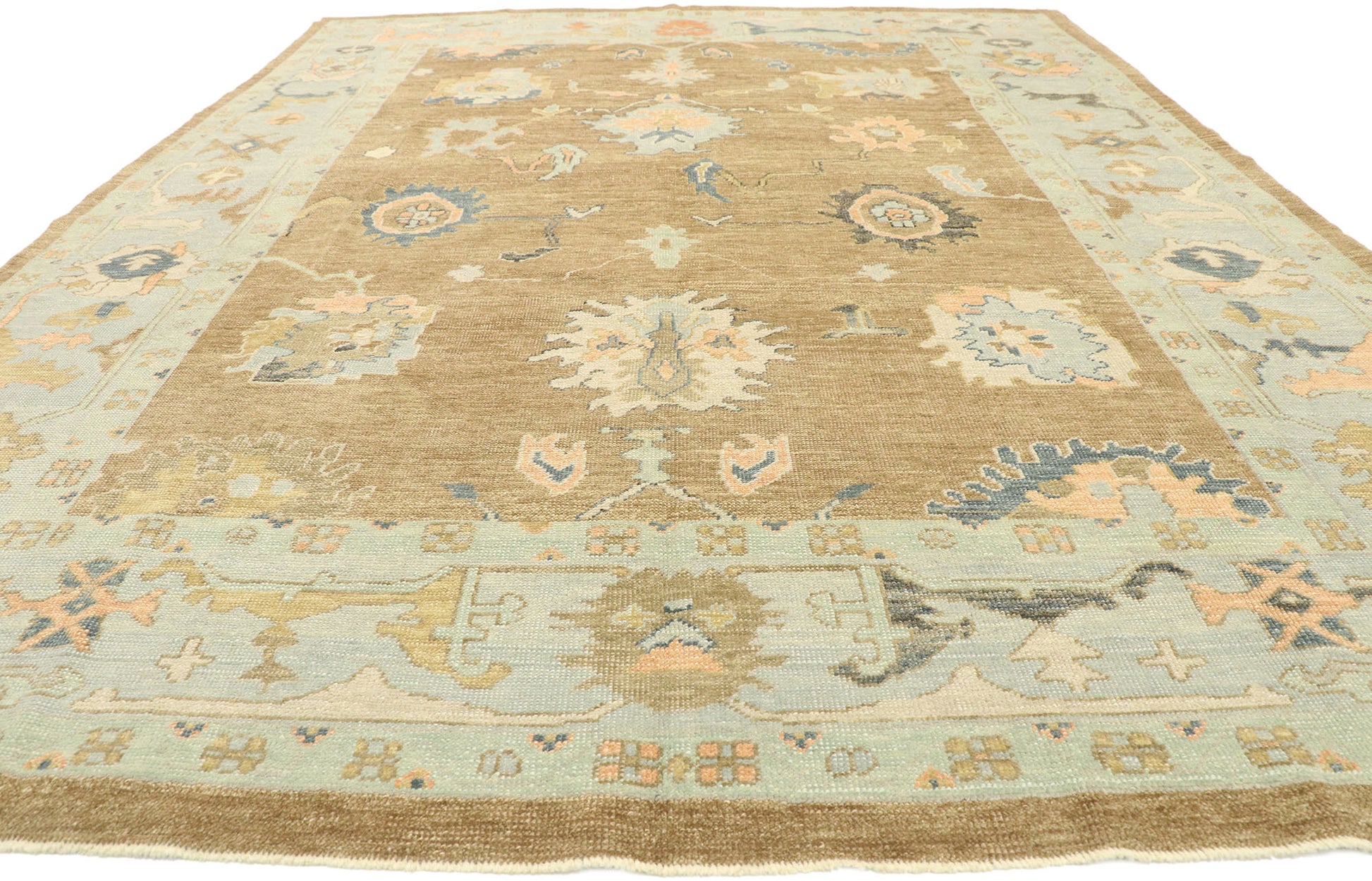 9 x 12 Pastel Turkish Oushak Rug 52823
