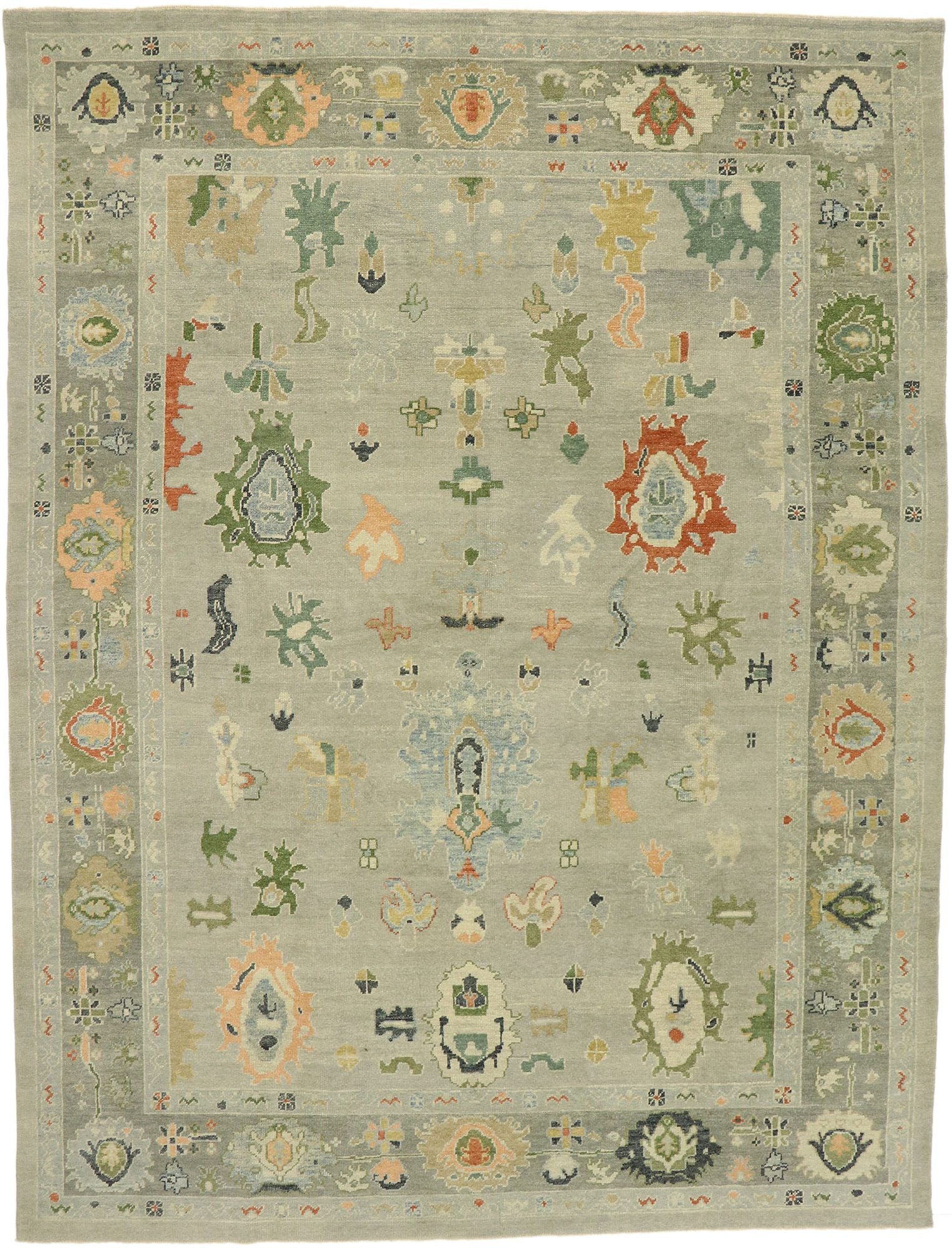11 x 14 Contemporary Turkish Oushak Rug 52828