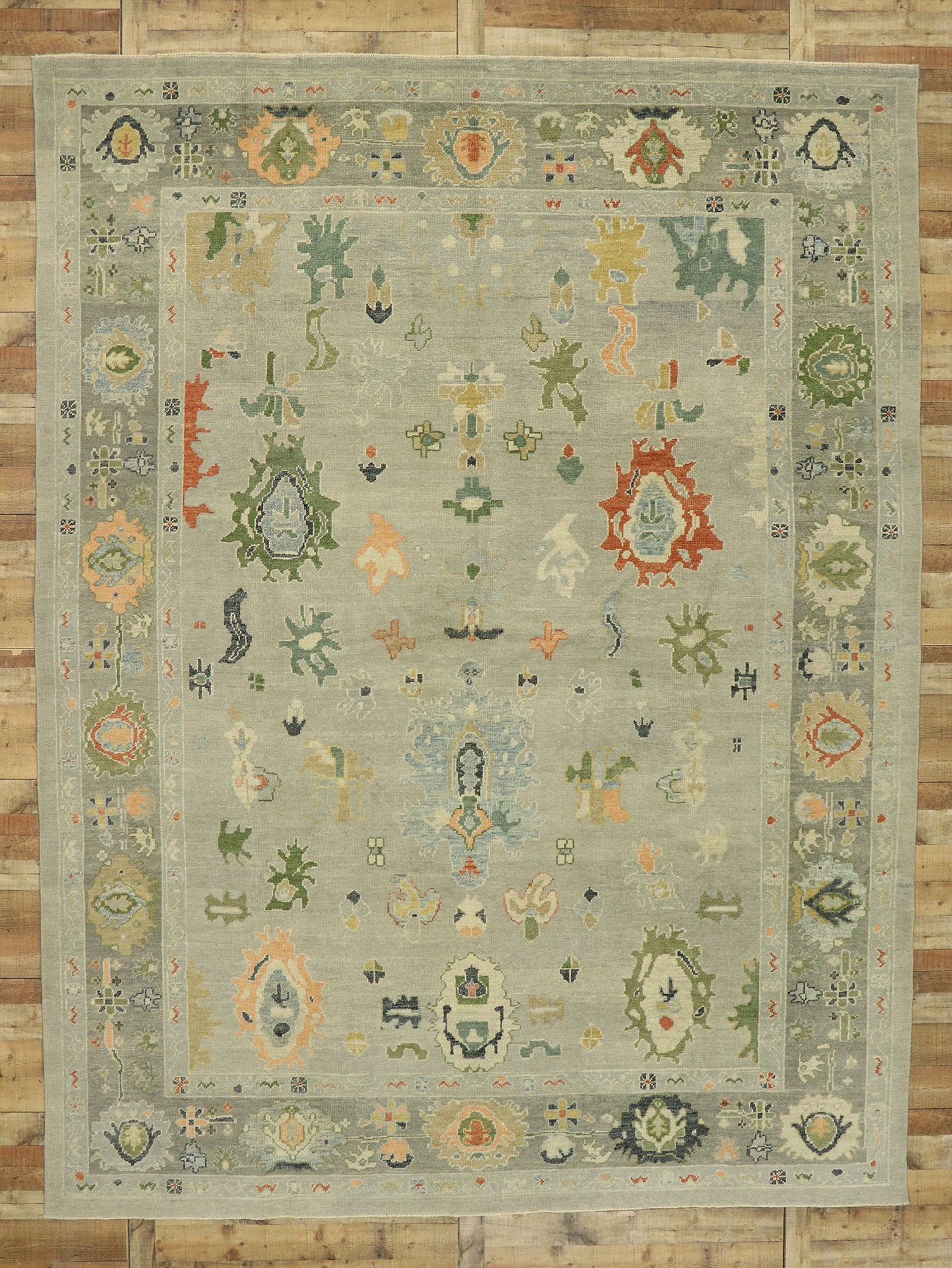 11 x 14 Contemporary Turkish Oushak Rug 52828