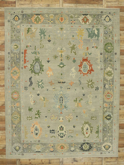 11 x 14 Contemporary Turkish Oushak Rug 52828