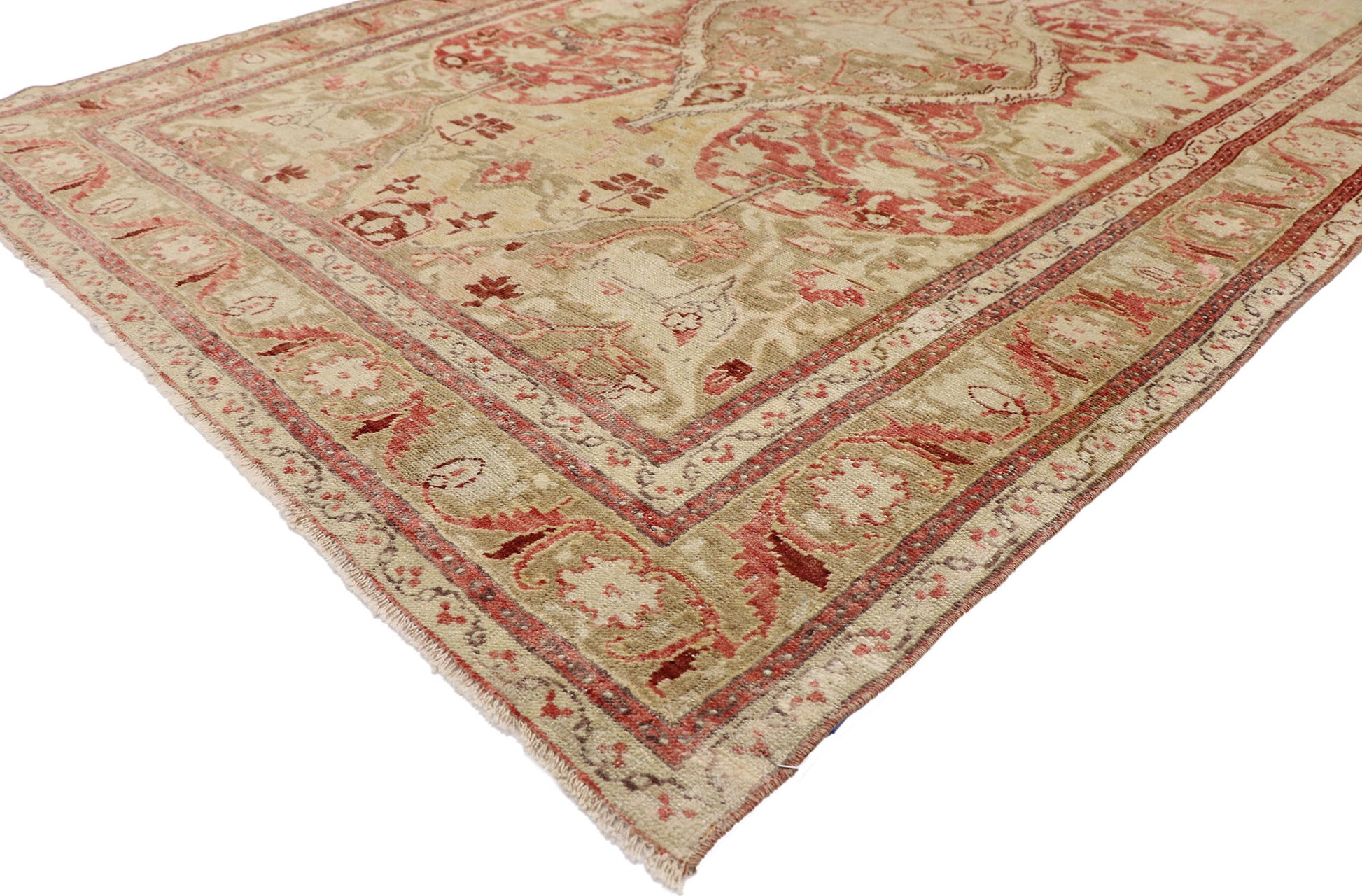 5 x 7 Vintage Turkish Oushak Rug 52835