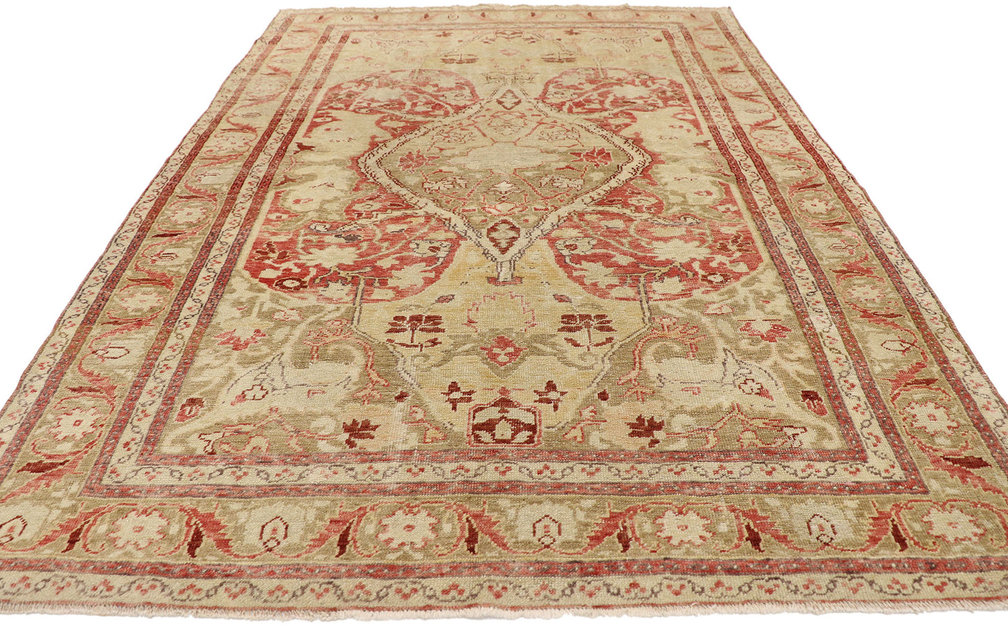 5 x 7 Vintage Turkish Oushak Rug 52835