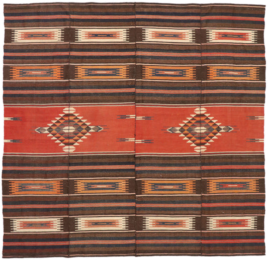 10 x 10 Vintage Turkish Kilim Rug 52836