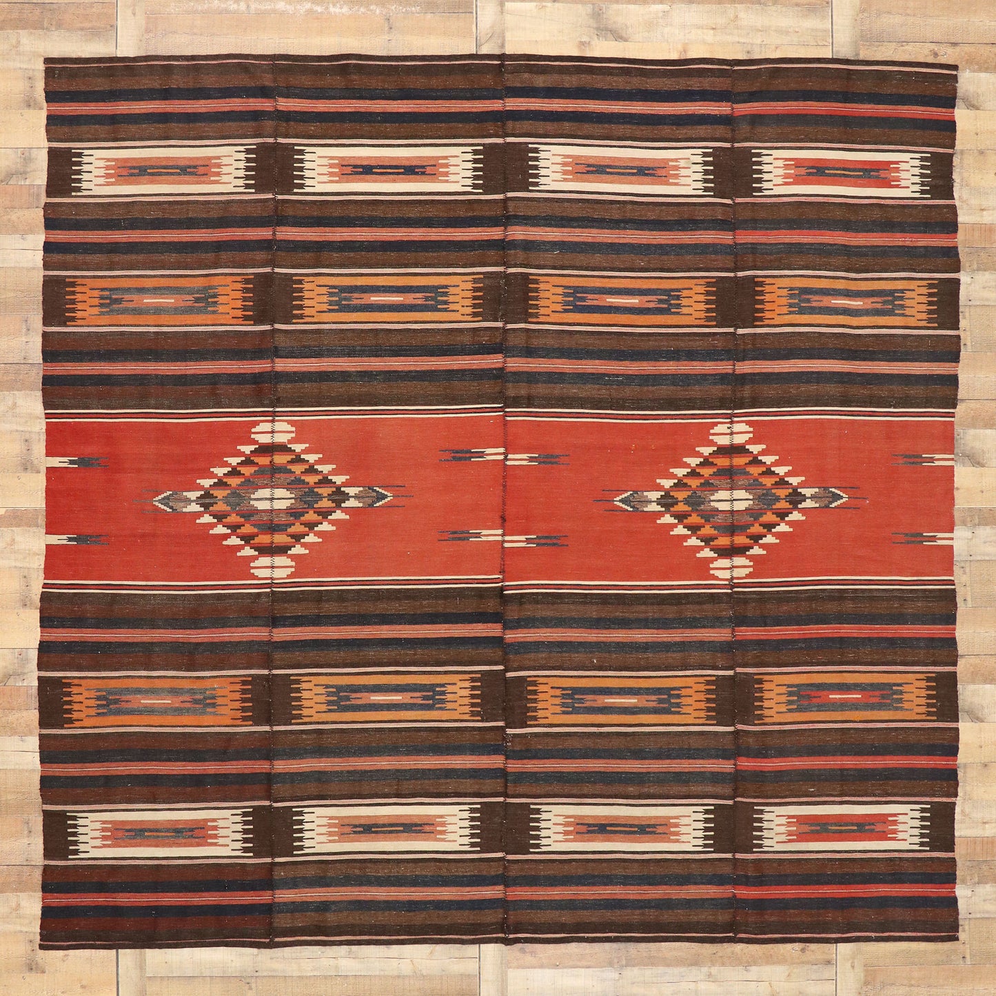 10 x 10 Vintage Turkish Kilim Rug 52836