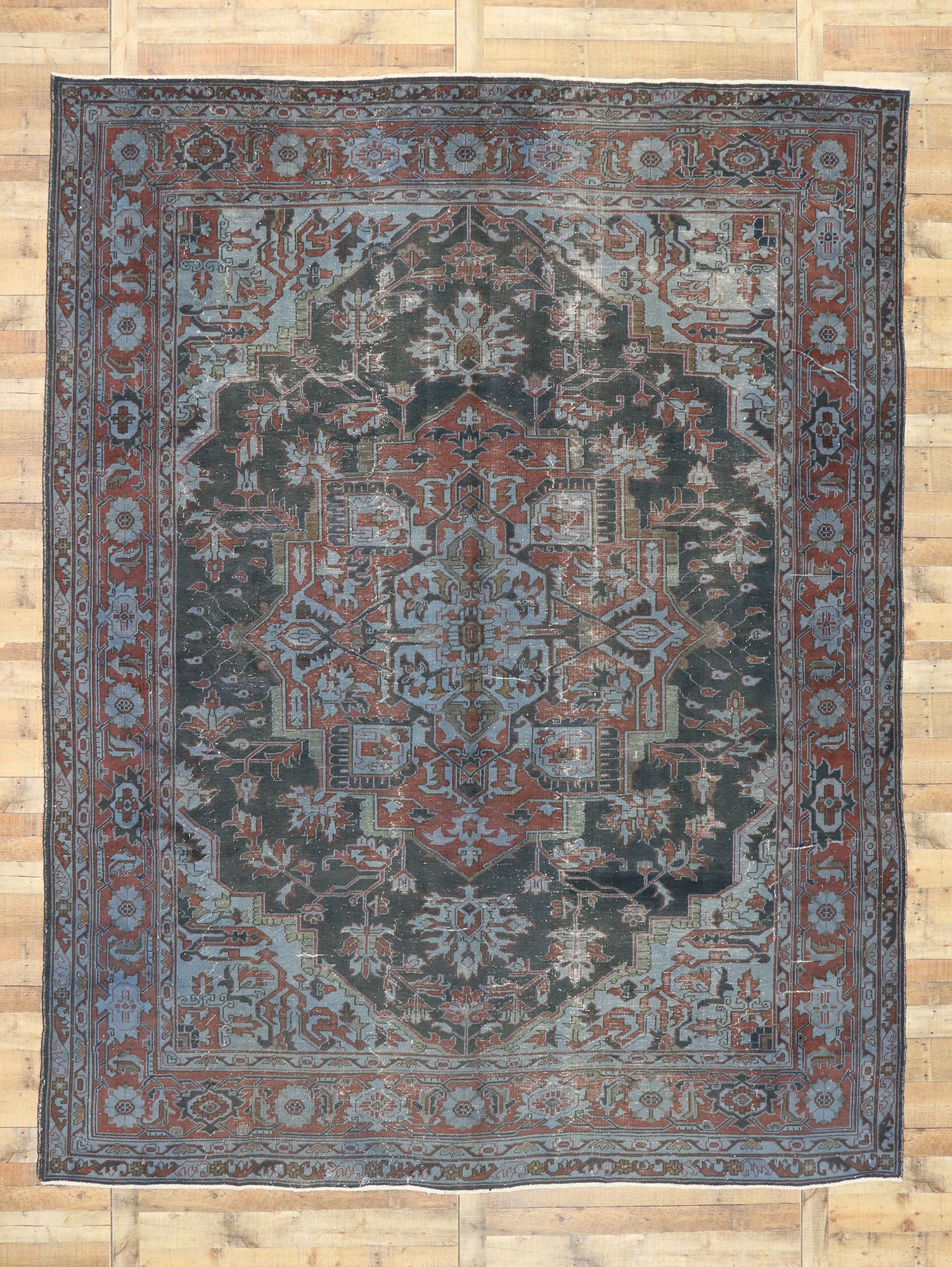 10 x 13 Distressed Antique Turkish Rug 52839