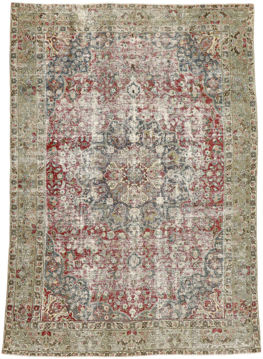 9 x 12 Antique Persian Tabriz Rug 52840
