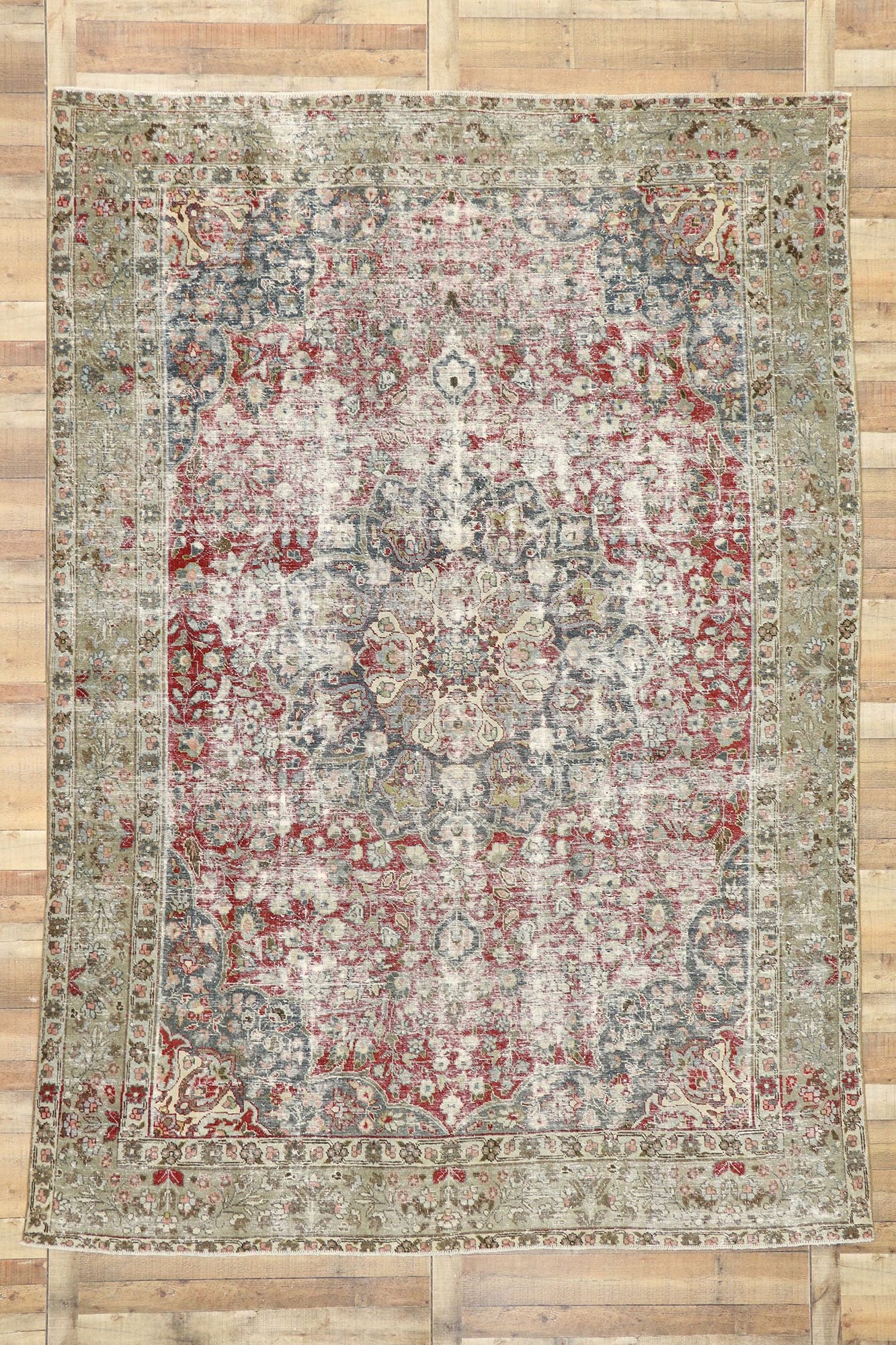 9 x 12 Antique Persian Tabriz Rug 52840