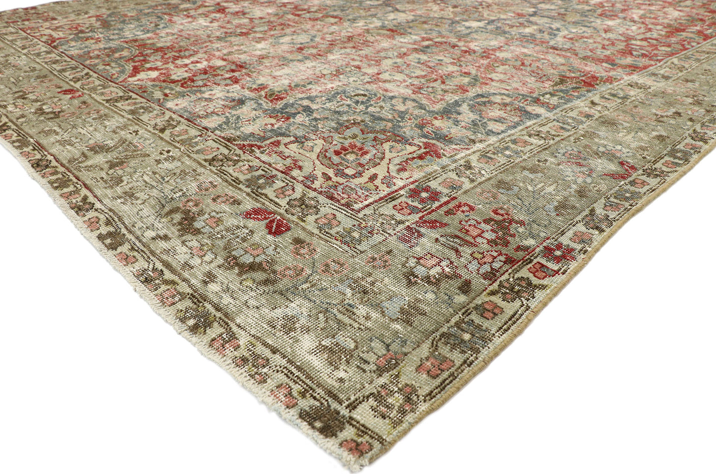 9 x 12 Antique Persian Tabriz Rug 52840