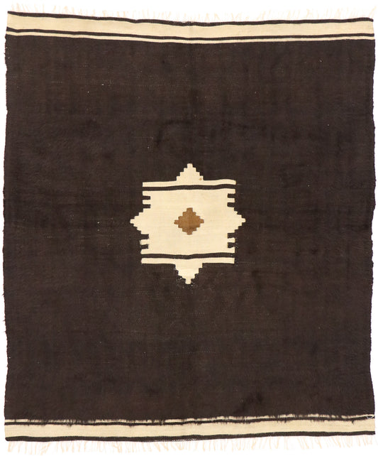 4 x 5 Vintage Turkish Angora Blanket Rug 52848