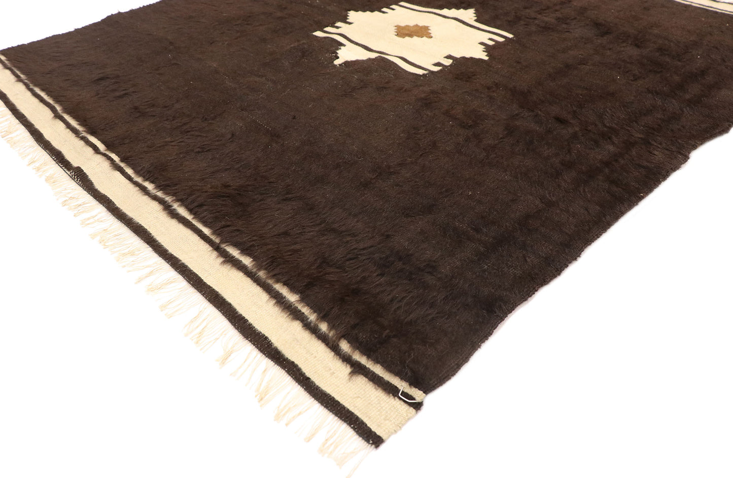4 x 5 Vintage Turkish Angora Blanket Rug 52848