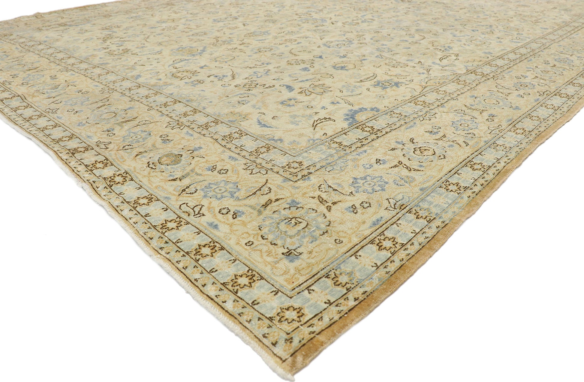 9 x 13 Antique Persian Kashan Rug 52843