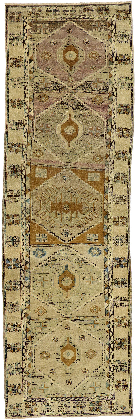 4 x 12 Vintage Turkish Oushak Runner 52852