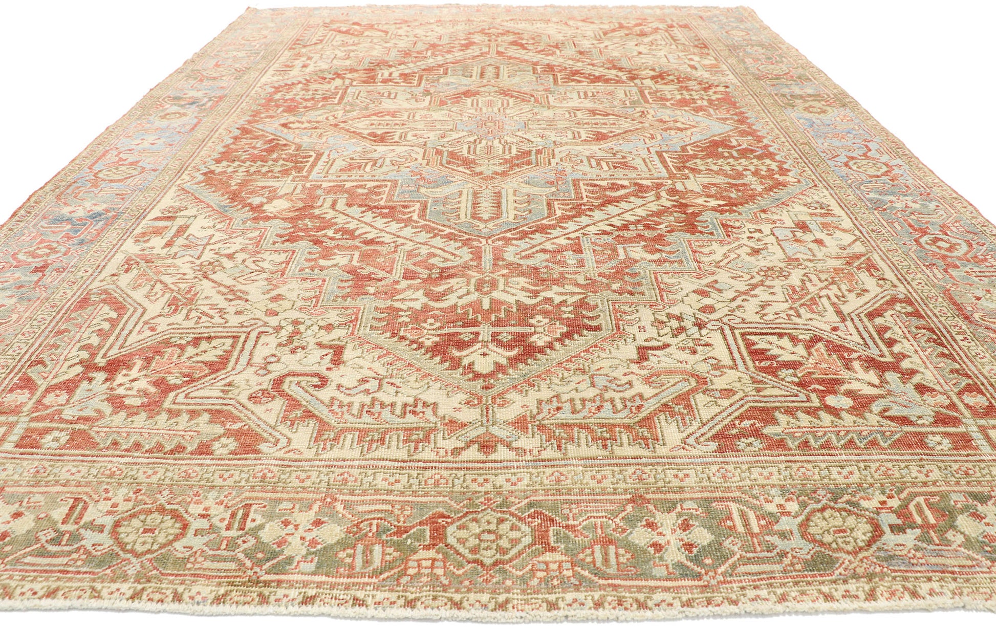 8 x 11 Antique Persian Heriz Rug 52854