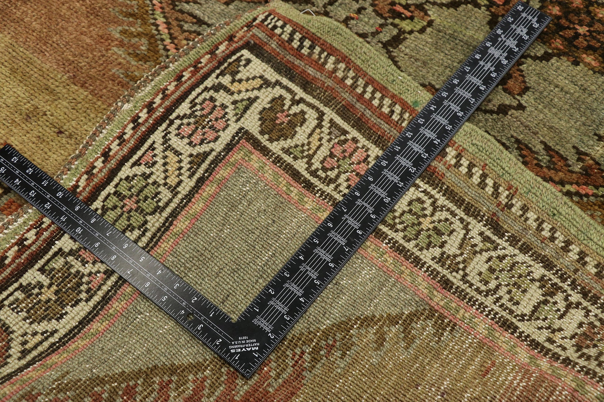 5 x 17 Antique Turkish Oushak Rug 52856