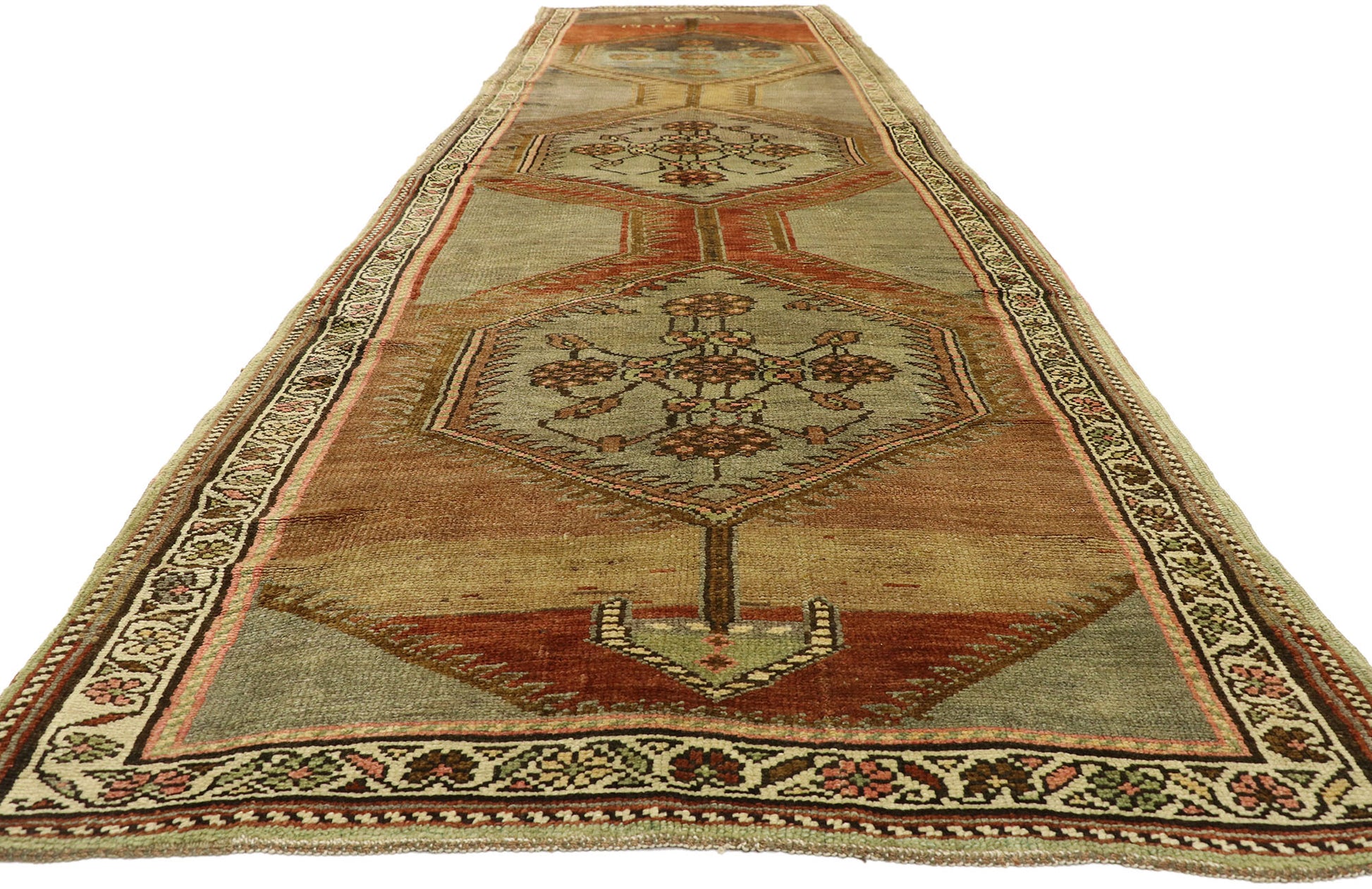 5 x 17 Antique Turkish Oushak Rug 52856