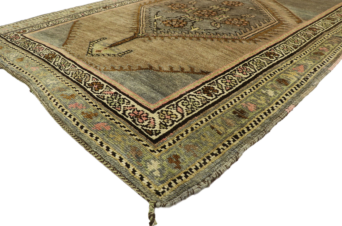 5 x 18 Antique Turkish Oushak Rug 52857
