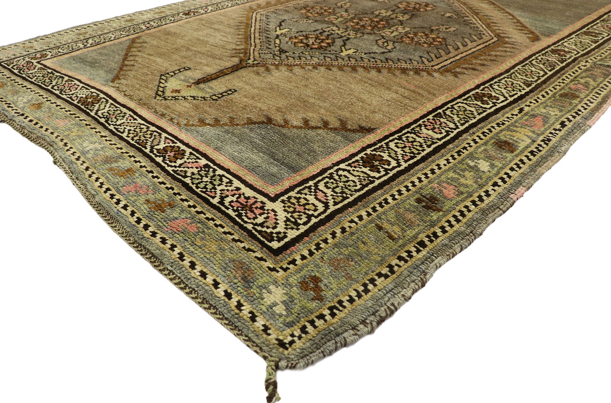 5 x 18 Antique Turkish Oushak Rug 52857
