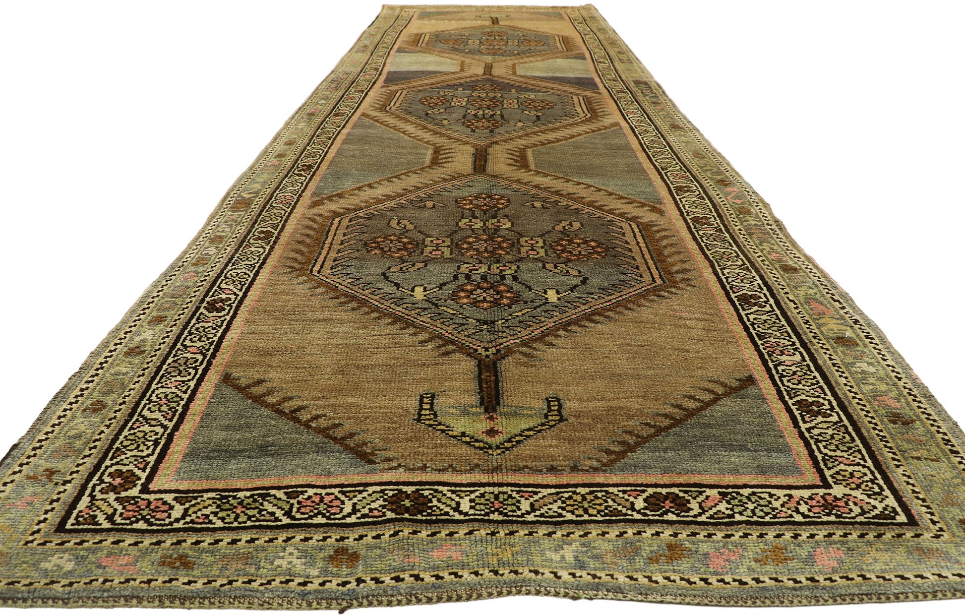 5 x 18 Antique Turkish Oushak Rug 52857