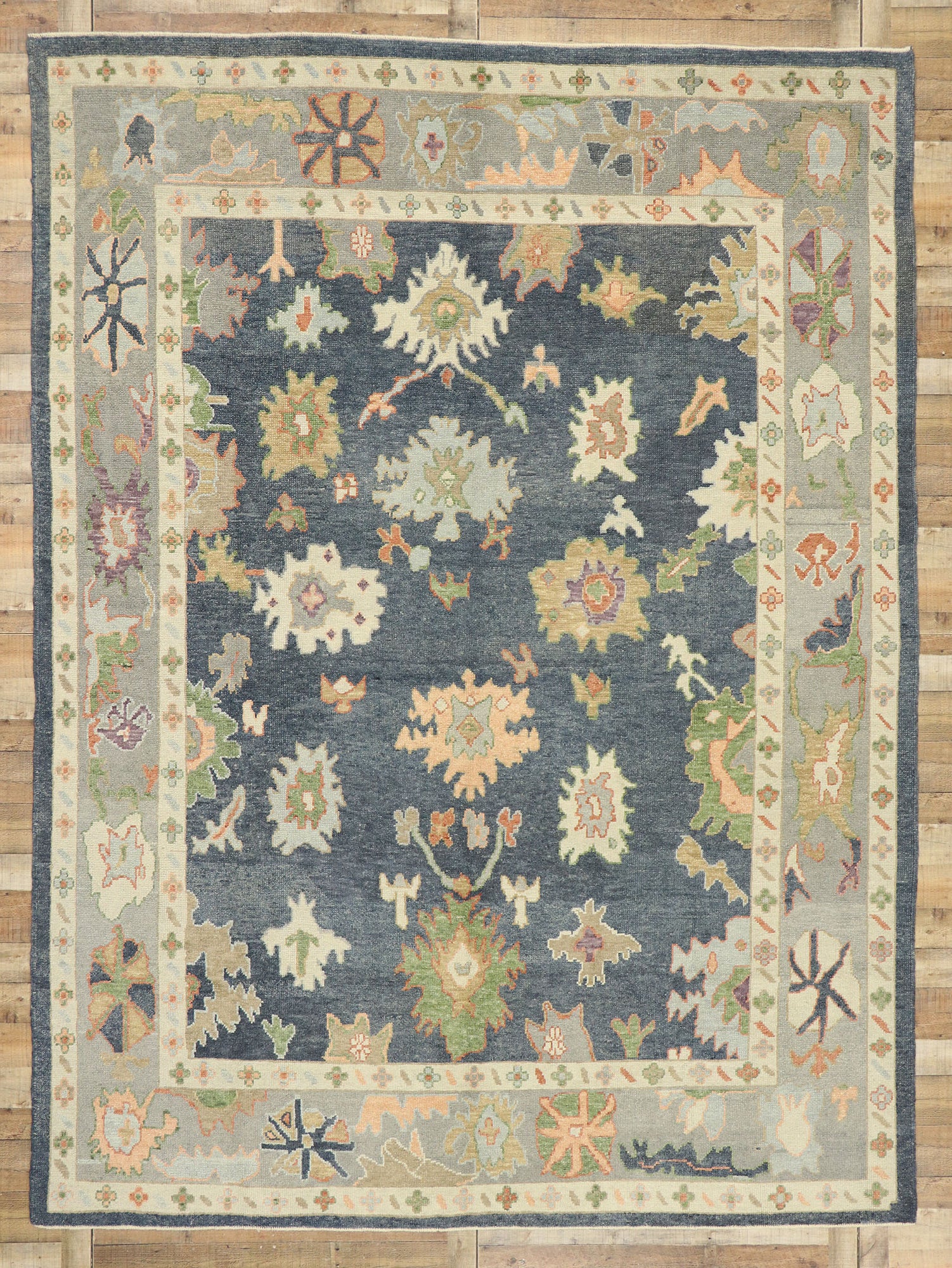9 x 12 Colorful Turkish Oushak Rug 52862