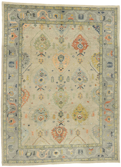 9 x 13 Contemporary Turkish Oushak Rug 52875