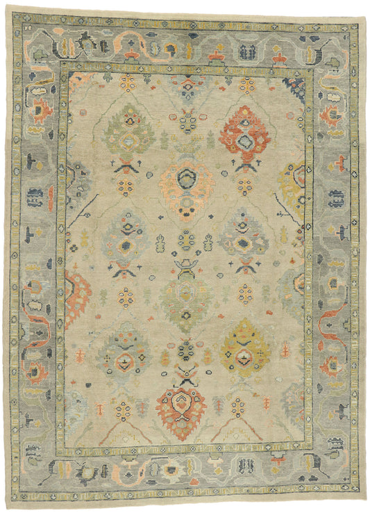 9 x 13 Contemporary Turkish Oushak Rug 52875