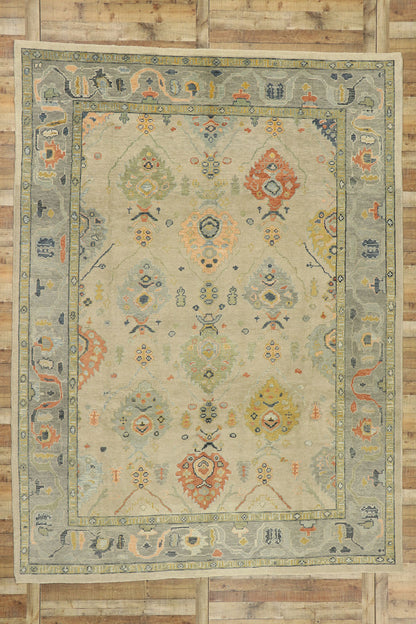 9 x 13 Contemporary Turkish Oushak Rug 52875