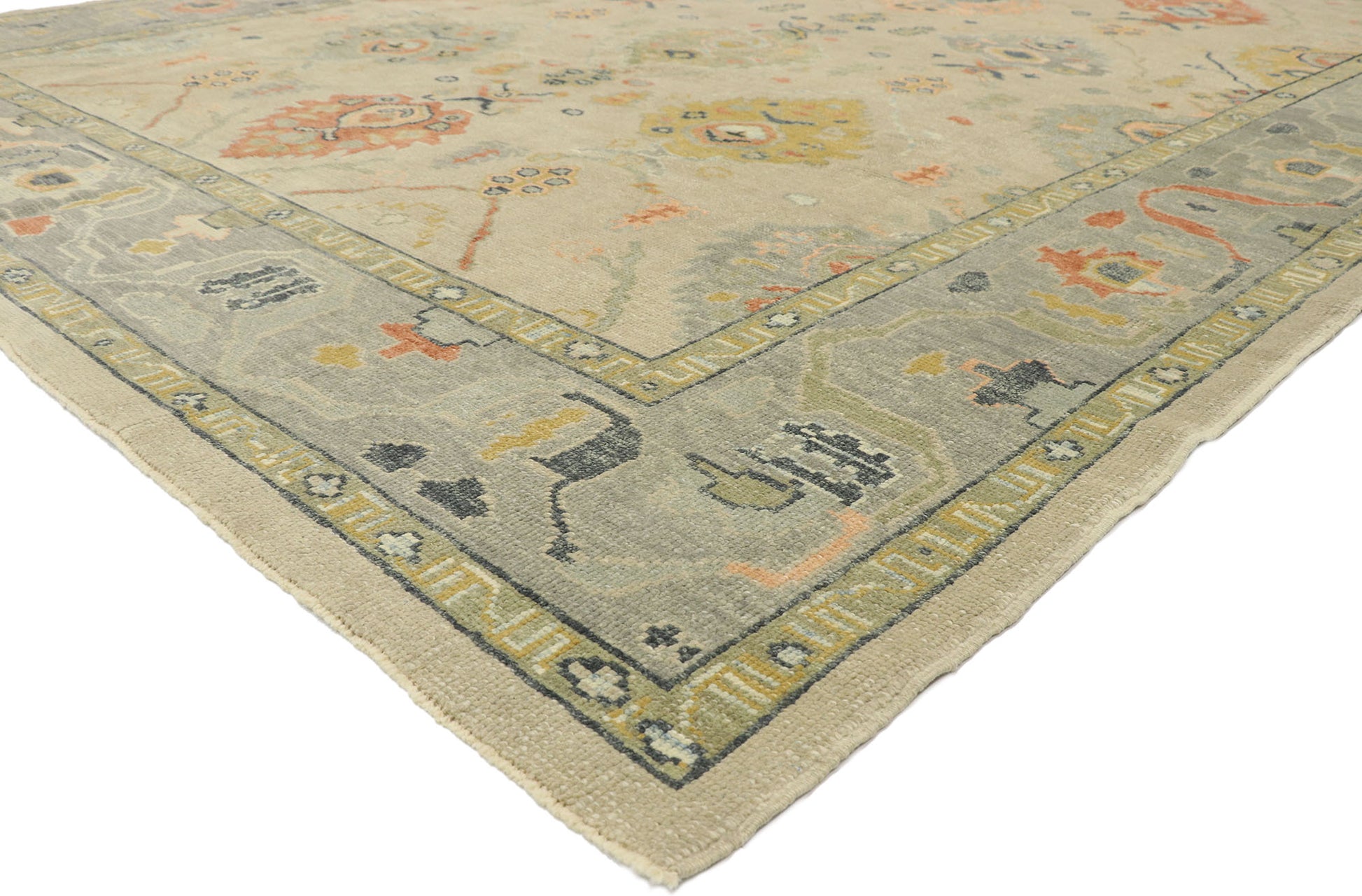9 x 13 Contemporary Turkish Oushak Rug 52875