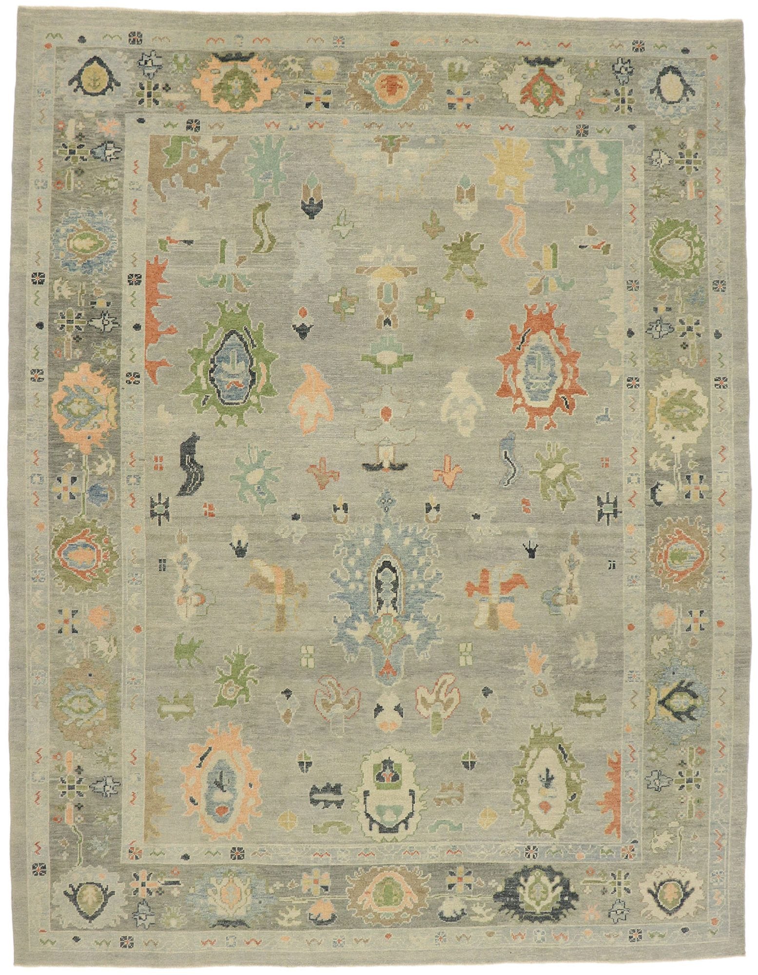 11 x 14 Contemporary Turkish Oushak Rug 52879